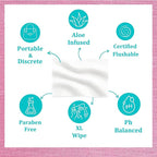 Blossom & Bum Feminine Wipes, Flushable, Plant-Based with Aloe & Vitamin E, 20 Count, Hypoallergenic, Flushable