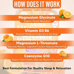 Lofux Magnesium Glycinate Gummies 400mg, Sugar Free Magnesium Gummies for Adults Women, Men, Chewable Supplement Gummy with L-Threonate, Vitamin D, B6, CoQ10 - for Calm, Sleep, Body Relaxation, 60 Ct