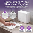 Disposable Dry Wipes, 50 Pack – Ultra Soft Non-Moistened Cleansing Cloths for Adults, Incontinence, Baby Care, Face Makeup Removal – 9.5" x 13.5" - Hospital Grade, Durable – by ProHeal