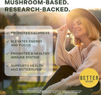 Betterbrand BetterMushrooms Nootropic Gummies - Supports Better Gut Health, Cognitive Function, Mental Clarity with 10 Functional Mushrooms - 60 Gummies - Raspberry Flavor - Pack of 2