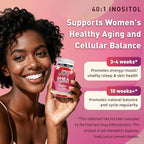 DHEA Gummies, DHEA Supplements for Women, DHEA 100mg 50mg Chewable with Boron, Inositol and Magnesium, Pro-Aging, Ovarian Support, Sleep Support, Vegan, 60 Counts