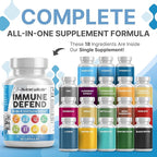 Immune Defense Support Supplement 8 in 1 w/ Zinc 50mg Quercetin, Vit C 1000mg, Vitamin D3 5000 IU, Elderberry, Turmeric Curcumin, Ginger, Echinacea - Immunity System Booster Adults Vegan - 60Ct (2)