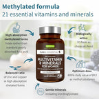Igennus High Potency Methylated Multivitamin for Women, Pure & Clean Ingredients, MTHFR Supplement with Active B-Vitamins, Vitamin K2 MK7, Gentle Iron, Sustained Released, Non-GMO & Halal, 180 Tablets