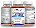 Apple Cider Vinegar Gummies with The Mother, Gluten Free, Vegan, Made with Pomagranate, Beet Root, and Vitamin B12 for Energy - 60 Non-GMO Apple Flavored Gummies, up to 2-Month Supply