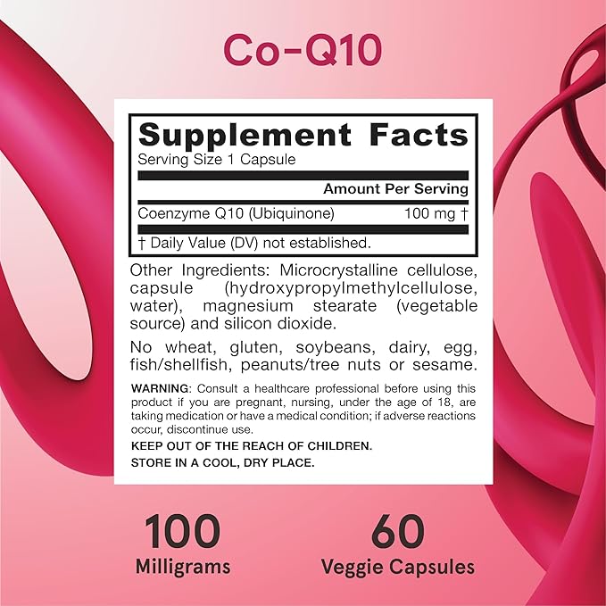Jarrow Formulas Co-Q10 100 mg - Antioxidant Support for Mitochondrial Health, Cellular Energy Production & Healthy Cardiovascular Function - 60 Veggie Capsules - Non-GMO - Gluten Free