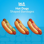 BioSwiss Bandages, Hot Dog Shaped Self Adhesive Bandage Set, Latex Free, Sterile Wound Care, 50 Count