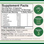 Essential Amino Acids - 1 Gram Per Serving Powder Blend of All 9 Essential Aminos (EAA) and All Branched-Chain Aminos (BCAAs) (Leucine, Isoleucine, Valine) 225 Capsules, Gluten Free by Double Wood