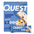 Quest Nutrition Blueberry Muffin Protein Bars, 20g Protein, 5g Net Carbs, 2g Sugar, High Fiber, Gluten Free, Keto Friendly, 4 Count