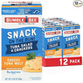 Bumble Bee Snack On The Run! Protein Snack Pack - 9g Protein per Box - Cheesy Melt Tuna Salad with Crackers Kit - Ready to Eat Easy-Open Can - Wild Caught MSC-Certified Tuna (Pack of 12)