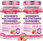 All-in-One Women's Multivitamin Gummies with Complete Vitamin & Mineral Complex, Herbal Blends for Energy, Overall Health, High Potency Hair Skin and Nails Vitamins, Strawberry Flavor, 2 Pack