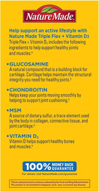 Nature Made TripleFlex Triple Strength Caplets with Vitamin D3, 120 Count for Joint Support