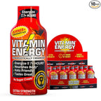 Vitamin Energy Burner+ Extra Strength Energy Shot Pomegranate Açaí 10 Pack, 260mg Natural Caffeine, 25mg Ketones, Green Tea, EGCG, Metabolism, Endurance, Zero Sugar, Gluten-Free, Vegan, 1.93 fl oz