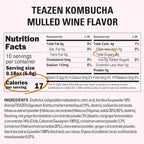 TEAZEN Mulled Wine Kombucha Powder, Spice Tea, Sugar Free, Live Probiotics & Postbiotics, Relaxation and Warmth for Colds and Sore Throat, Electrolyte & Hydration Drink Mix, On-the-Go 10 Packets, 1.76oz