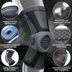 NEENCA Professional Knee Brace for Pain Relief, Medical Knee Compression Sleeve, Knee Support with Horizontal Knit Tech for Meniscus Tear, ACL, Arthritis, Joint Pain, Runner, Workout