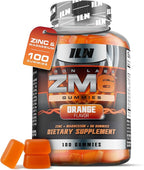 Iron Labs ZM6 Gummies – High Strength Zinc Magnesium Gummies for Men & Women (100 Count, Orange Flavor, Vegan) – Magnesium Citrate and Zinc Citrate Supplements with Vitamin B6 and D3