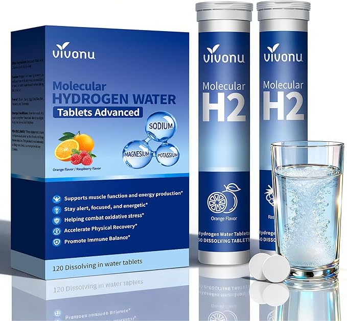 Magnesium Hydrogen Water Tablets, Tablets for Drinking Water - H2 Molecular Tabs | Magnesium* Pills, Electrolytes Hydration Supplement to Support Healthy Aging & Energy Boost (1 Pack)