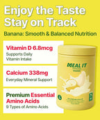 Banana Protein Shake, 14g Protein & High Fiber, Low Sugar, Keto-Friendly Meal Replacement Powder with Korean Cookie Crumble (Soboro) & Oat Crunch Balls 19.8 oz 14 Servings