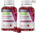 VITEEY Vitamin B Complex Gummies with Vitamin C, Sugar Free - Energy, Metabolism & Nerve Health - B6, B12, Folic Acid, Biotin - Vegan, Gelatin Free, GMO Free - Tasty Chewable Strawberry Flavored Gummy