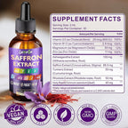 Saffron Extract for Anxiety Relief & Calm Mood Support | 88.5mg Saffron Supplement Drops for Mood, Focus, Eye Support for Mood, Energy & Cognitive Support - 2 fl oz - 2 Pack