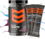 MTN OPS Ignite Sugar Free Energy Drink Powder Variety Pack with 200mg Caffeine, Travel Pre Workout Packets for to-Go Energy, Nootropic Blend, L Arginine & L Citrulline, Backcountry Flavors