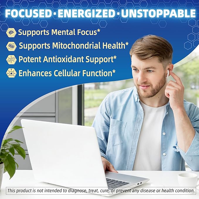Methylene Blue Gummies 10mg for Humans, 8-in-1 Brain Supplements with NAC, B3, B6, B12, L-Theanine & PS, Brain & Mitochondrial Support, Enhances Energy, Focus and Cognitive, Pure, Vegan, 60 Counts
