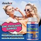 Zinc for Kids Supplements, Zinc Picolinate 30mg Gummies with Copper, High Absorption Form, with Selenium, Elderberry, for Kids Teens Growth, Skin & Immune Health, Sugar Free, 60 Gummies