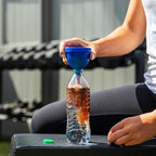 Protein Powder Funnel to Go with Carabiners & Reinforced Caps - 4 Pack (Water Bottle Approve)