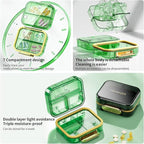 Travel Pill Organizer, Waterproof Weekly Pill Box 7 Day, Portable Container for Purse Pocket, Removable Compartments Daily Supplements Case, Airtight Storage for Outdoor (Green)