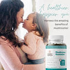 Mother Nutrient Mushroom Supplement Gummies- Pure Extract Multi Mushrooms Supplement- Chaga, Reishi, Cordyceps & Lion's Mane - 50 Day Supply Chewable Gummies (100 pcs)