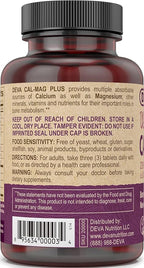 DEVA Vegan Calcium Magnesium Supplement 2-Pack, Plus Zinc, Vitamins C, D & K, Boron, 90 Tablets Each