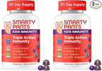 SmartyPants Kids Immunity Elderberry Gummies: Kids Immune Support Supplement, Vitamin C, Vitamin D, Vitamins B6 & B12 and Zinc, Gluten Free, Elderberry Flavor, 60 Count (30 Day Supply) (Pack of 2)