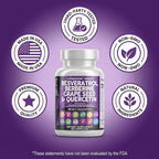 Clean Resveratrol Supplement | Berberine Grape Seed Extract Quercetin Green Tea Extract Acai Noni Polyphenol Supplement for Women & Men N-Acetyl Cysteine
