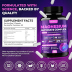Magnesium Glycinate Complex 1150mg - Gentle on Stomach High Absorption Magnesium Capsules with Citrate, Silica, Ashwagandha & Vitamin B6 for Zzz, Stress Relief, Muscle Support for Adults, Women & Men