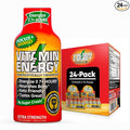 Vitamin Energy Focus+ Extra Strength Energy Shot Mango 24 Pack, 260mg Natural Caffeine, B-Vitamins, CoQ10, Amino Acids, Focus, Productivity & Clarity, Zero Sugar, Gluten-Free, 1.93 fl oz