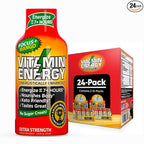 Vitamin Energy Focus+ Extra Strength Energy Shot Mango 24 Pack, 260mg Natural Caffeine, B-Vitamins, CoQ10, Amino Acids, Focus, Productivity & Clarity, Zero Sugar, Gluten-Free, 1.93 fl oz