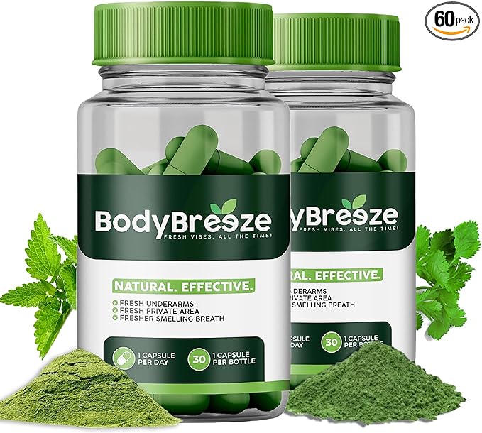 Internal Deodorant Supplement | Natural Chlorophyll 60 Capsules for Body Odor Control, Gut Health, and Fresh Breath | Vegan, Detox Support & Skin Health | Odor Eliminator for Men & Women