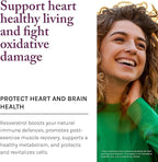 Reserveage Beauty Resveratrol 250 mg - Best Trans-Resveratrol - Vegan Antioxidant Supplement for Cellular & Heart Health - Aids Healthy Aging & Immune Health - 60 Vegetable Capsules