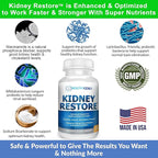 Kidney Cleanse Detox & Repair - Formulated by Kidney Health Expert Living w/Transplant - US Made Kidneys Support Supplement, Detox, Flush - Renal Vitamins 60 Capsules