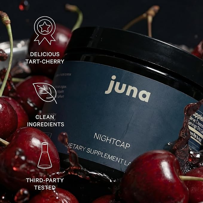 Juna Nightcap Sleep Gummies (2-Pack) – Sugar-Free, All-Natural Sleep Aid with Low-Dose Melatonin, Tart Cherry, GABA, Magnesium, Chamomile &