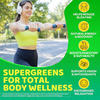 Greens Gummies for Picky Teens & Adults - Greens Superfood Multivitamin Gummies w/ 40+ Fruits & Veggies, Lutein, Enzymes & Fiber, Supergreen Chews for Immunity, Energy, Digestion, Gut & Vision, 1 Pack