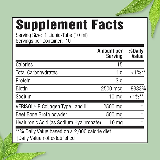 Applied Nutrition Liquid Collagen + Hyaluronic Acid - 10 Liquid Tubes, Pack of 3 - Skin & Nail Restoration - Mixed Berry Flavor - 30 Servings