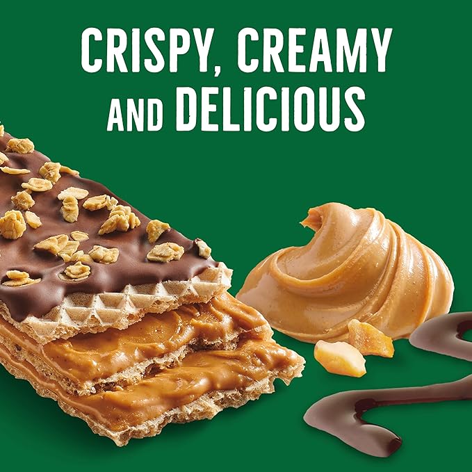 Nature Valley Crispy Creamy Wafer Bars, Peanut Butter Chocolate, 4g Protein, 10 Bars, 13 oz