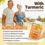 Turmeric Gummies 1000mg w/MCT Oil C8 C10, Organic Antioxidant, Turmeric Curcumin Supplement with Black Pepper Extract, Support Comfort, Boost Energy, Ultra Absorption, Sugar Free, 120Cts
