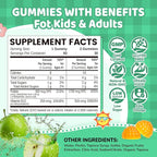 L Methylfolate Gummies, 5-MTHF 1mg Gummies for Kids & Adults - 4+, Methyl Folate and B12 supplement, Highly Absorbable MTHFR Supplement, Support Brain Health, Immunity, Kids Growth, 60 Count