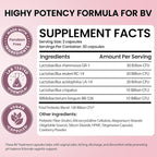 Bacterial Vaginosis Treatment for Women | Natural Homeopathic Supplement for Odor, Itching, Discharge, BV, and Vaginal Microbiota Imbalance | 60 Capsules for pH Balance and Daily Support