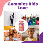 Squiggles Kids Daily Iron+ Gummies - Chewable Supplement with Iron, Multivitamin for Children, Low Sugar, Vegan, Toddler Gummies, Yummy Grape Flavor (100 Count)