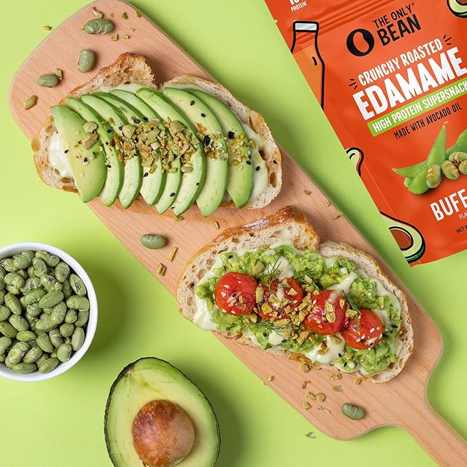 The Only Bean - Crunchy Roasted Edamame Beans (Buffalo), Keto Snacks, Healthy Snacks For Adults and Kids, Low Carb High Protein Snacks, Gluten Free Snack, Vegan Keto Food - 4 oz (3 Pack)