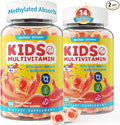 (2 Pack) Kids Multivitamin Gummies with Iron, Sugar Free, Kids Daily Vitamins + Probiotics, Algae Omega 3 (EPA/DHA), A, C, D, Methyl B12, Folate, B6, Zinc, Biotin, for Healthy Growth, Immune Support