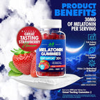 Melatonin 30mg Gummies for Adults (60 Servings) - Maximum Strength Sleep Support with 30mg of Melatonin Per Gummy - Gluten-Free, Sugar-Free, Non-GMO, 100% Vegetarian, Strawberry Flavor - 60 Gummies