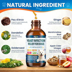 Natural Yeast Relief for Dogs, Supports Itch & Allergy Relief, Eases Ear Paw Discomfort for Dog, Supports Immune System Yeast Inflammation – 60ml Bacon Flavor